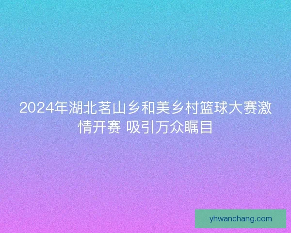 2024年湖北茗山乡和美乡村篮球大赛激情开赛 吸引万众瞩目