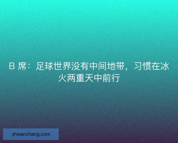 B 席：足球世界没有中间地带，习惯在冰火两重天中前行